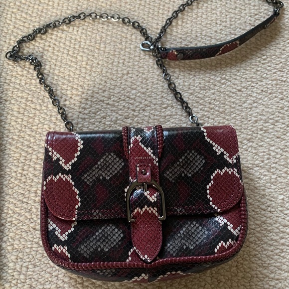 Longchamp Amazone Python Embossed Crossbody Bag